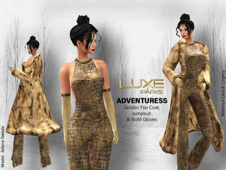 Second Life Marketplace - LUXE Paris ADVENTURESS Golden Fox Coat
